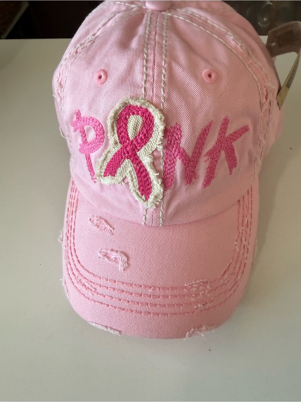 KBETHOS Pink Ribbon Embroidered Kids Baseball Cap - Picture 2 of 6